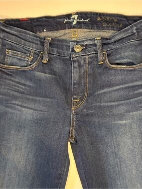 7 For All Mankind Skinny Bootcut Jeans - Dark Blue Denim
